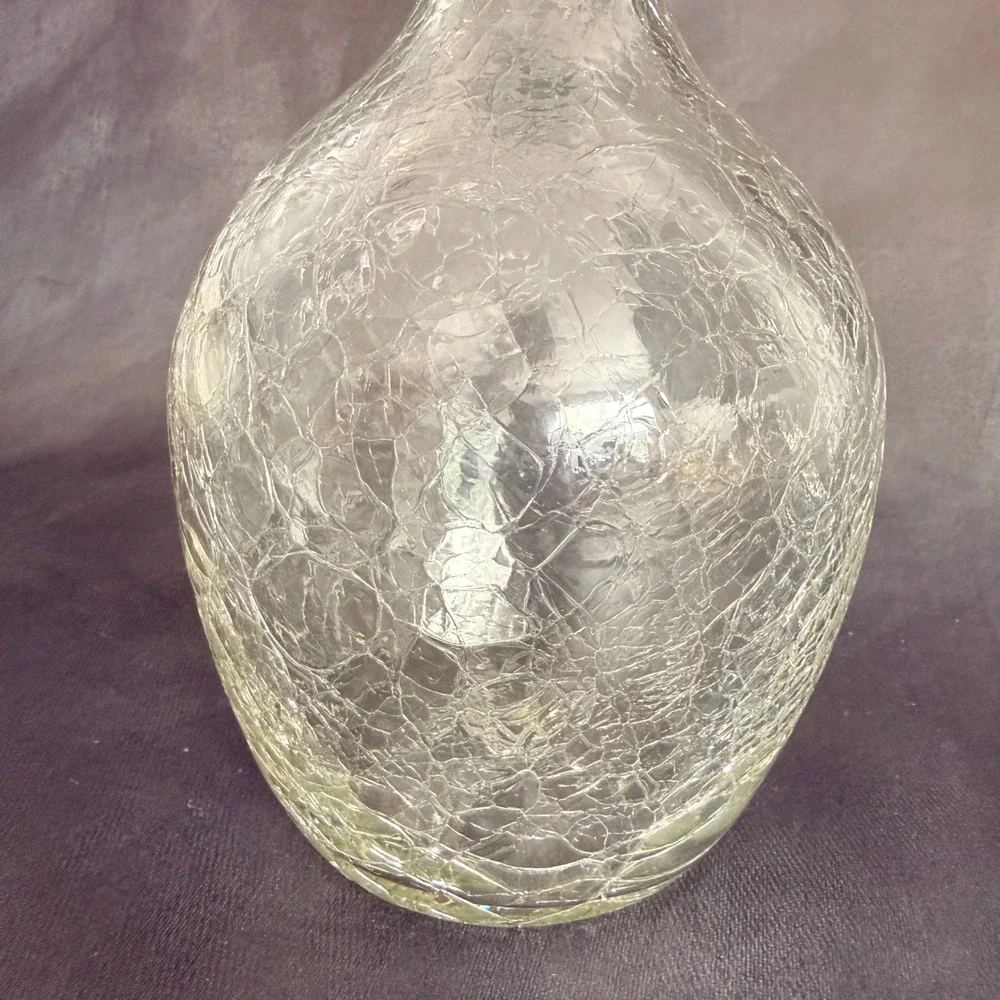 Vintage Blenko 475 Emerald Green Decanter Crackle Glass Winslow Anderson Era